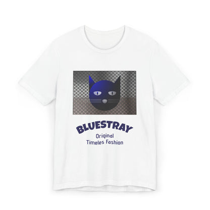 Bluestray Cat Graphic T-Shirt — Retro Blue Cat Logo Tee