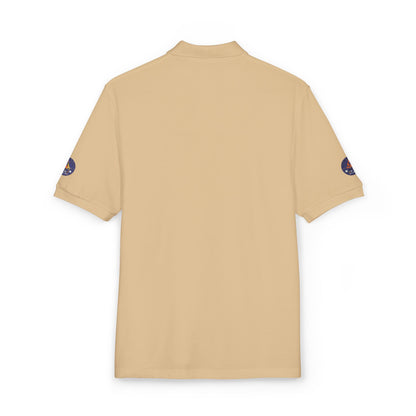 Embroidered Campfire Badge Polo — Outdoor Adventure Bluestray Logo Shirt
