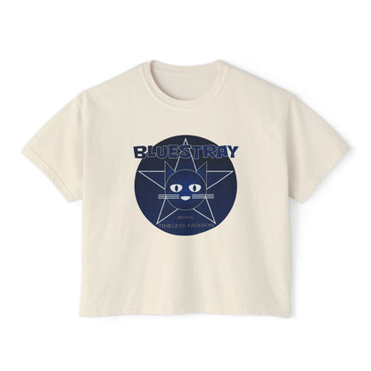 Bluestray Cat Graphic Tee — Women's Boxy Casual Top
