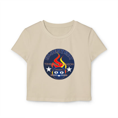 Women’s Baby Tee — Bluestray Flame Cat Logo Crop Top