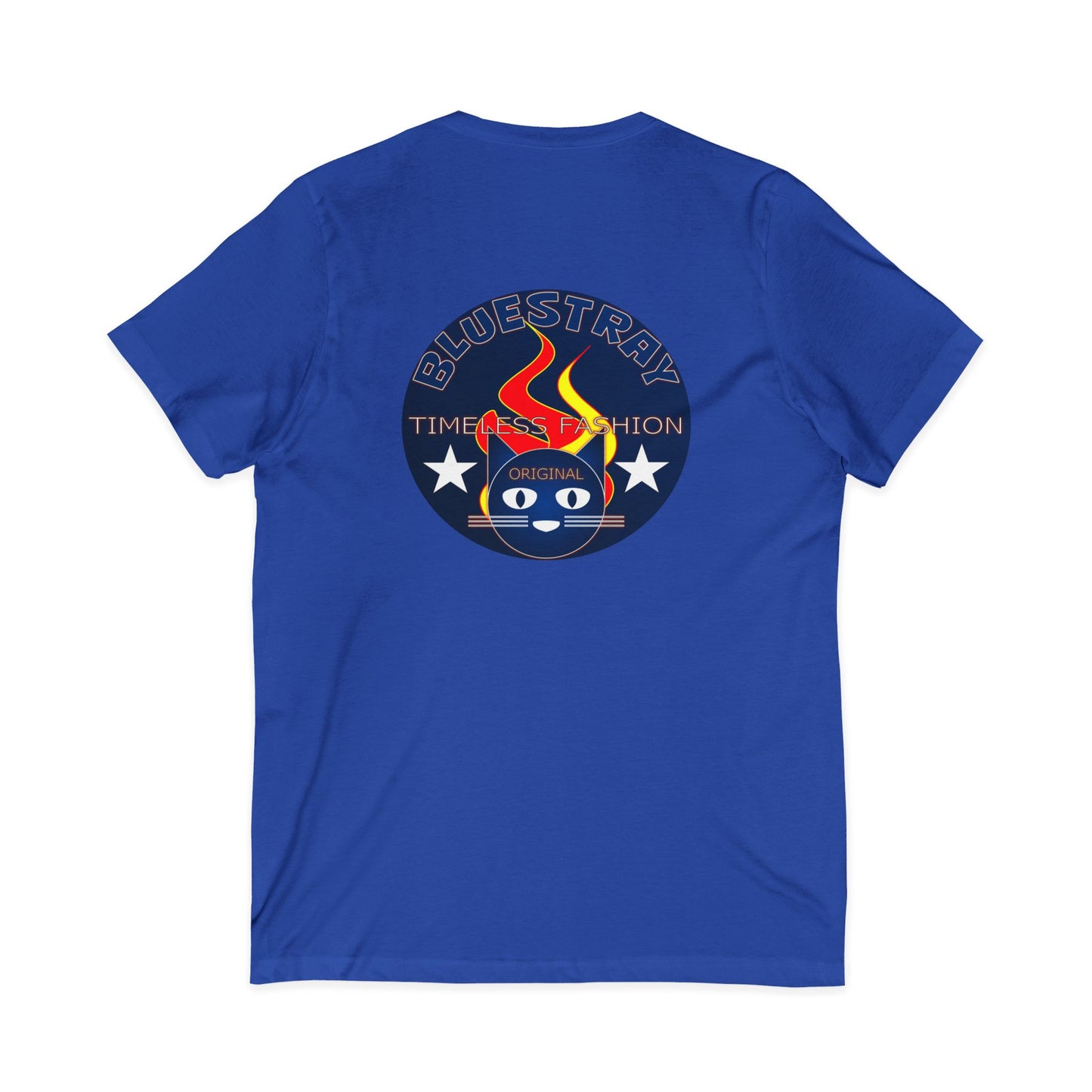 Time Station Equestrian Bluestray Cat V-Neck Tee