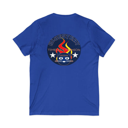 Time Station Equestrian Bluestray Cat V-Neck Tee