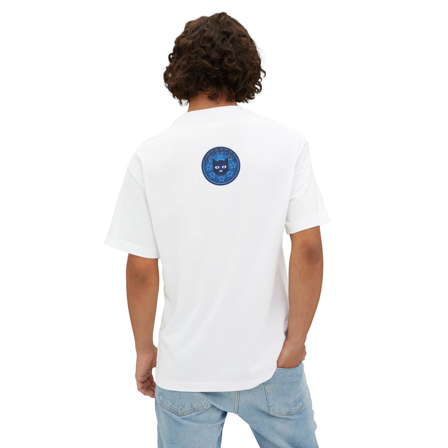 Blue Cat Stars Tee — "Bluestray" Graphic T-Shirt