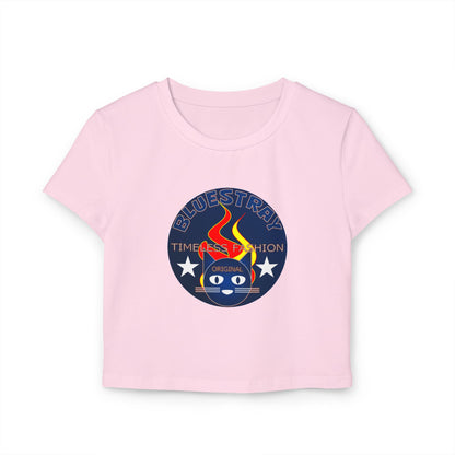 Women’s Baby Tee — Bluestray Flame Cat Logo Crop Top