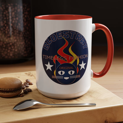 Bluestray Timeless Fashion Accent Coffee Mug — Retro Cat Logo 11/15oz