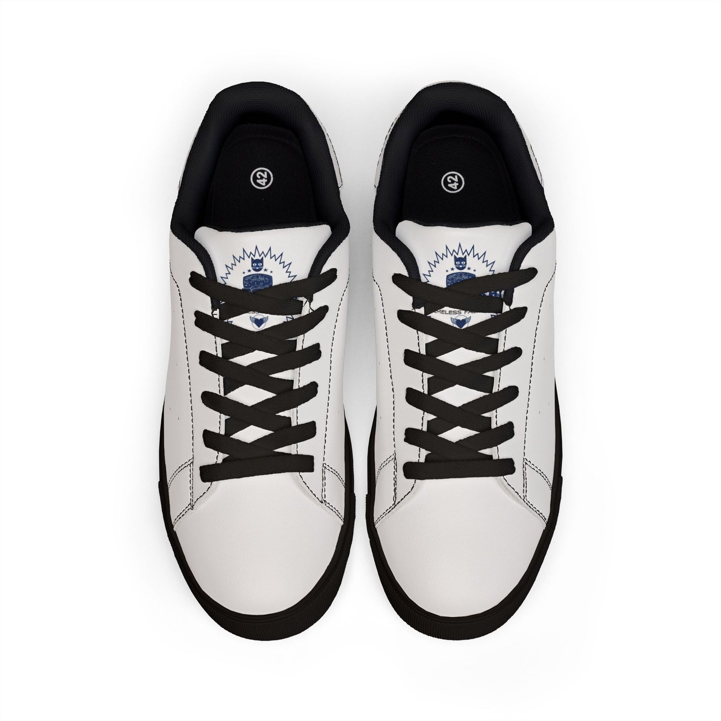 Bluestray Leather Low-Top Sneakers — Classic White Casual Shoes with Subtle Crest Accent