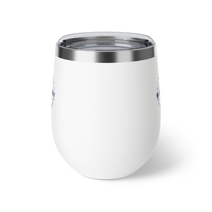 12oz Insulated Copper Tumbler — Vacuum Wine Cup with Leak-Resistant Lid (Bluestray Logo)