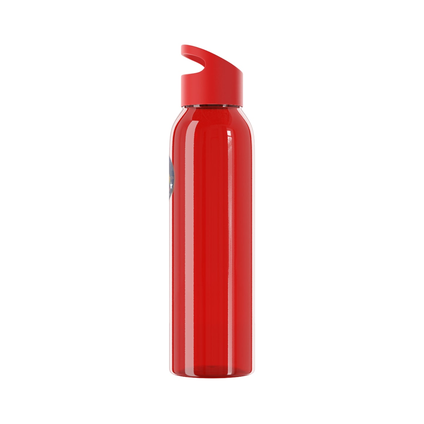 Bluestray Logo Water Bottle — Clear Reusable Bottle with Star & Flame Emblem
