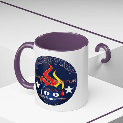 Bluestray Timeless Fashion Accent Coffee Mug — Retro Cat Logo 11/15oz