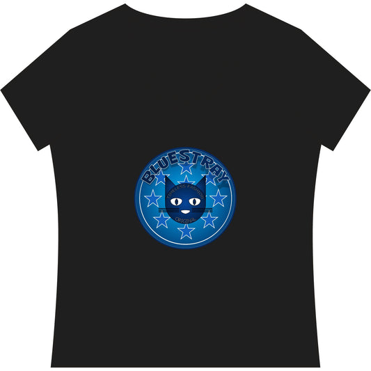 Bluestray Cat V-Neck Tee — Women's Graphic T-Shirt