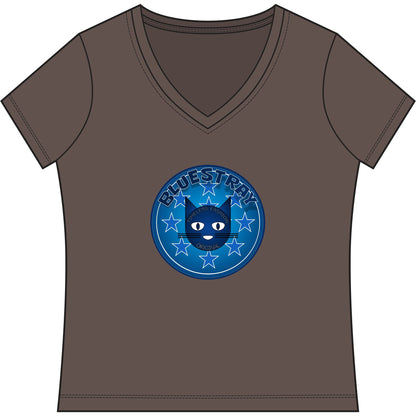 Bluestray Cat V-Neck Tee — Women's Graphic T-Shirt