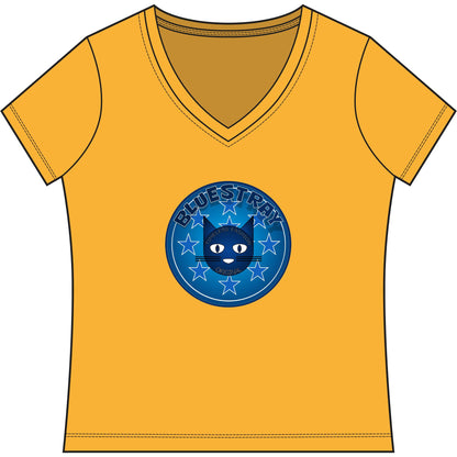 Bluestray Cat V-Neck Tee — Women's Graphic T-Shirt