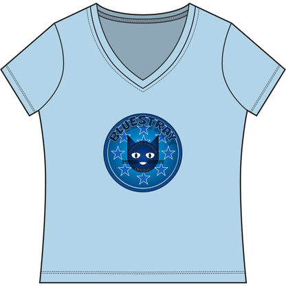Bluestray Cat V-Neck Tee — Women's Graphic T-Shirt