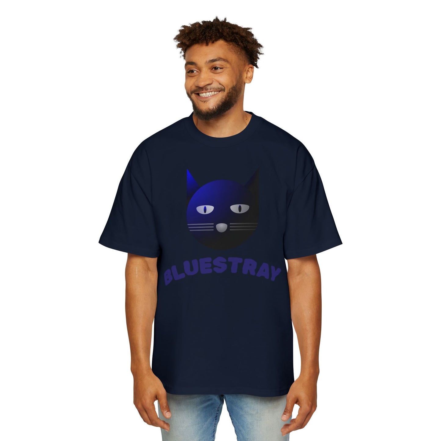 Bluestray Cat Tee — Graphic Men's Oversized T-Shirt