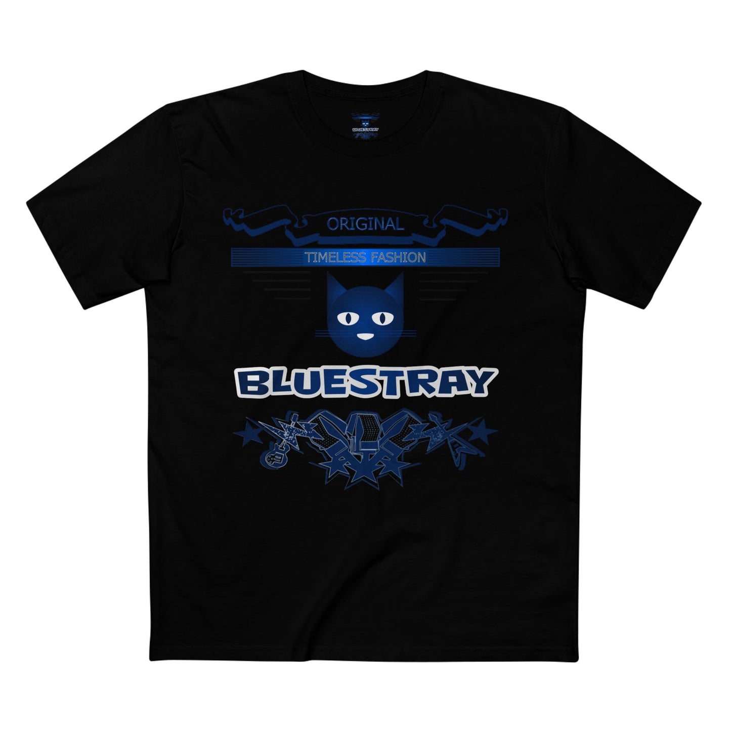 Bluestray Graphic Tee — Retro Cat Logo T-Shirt