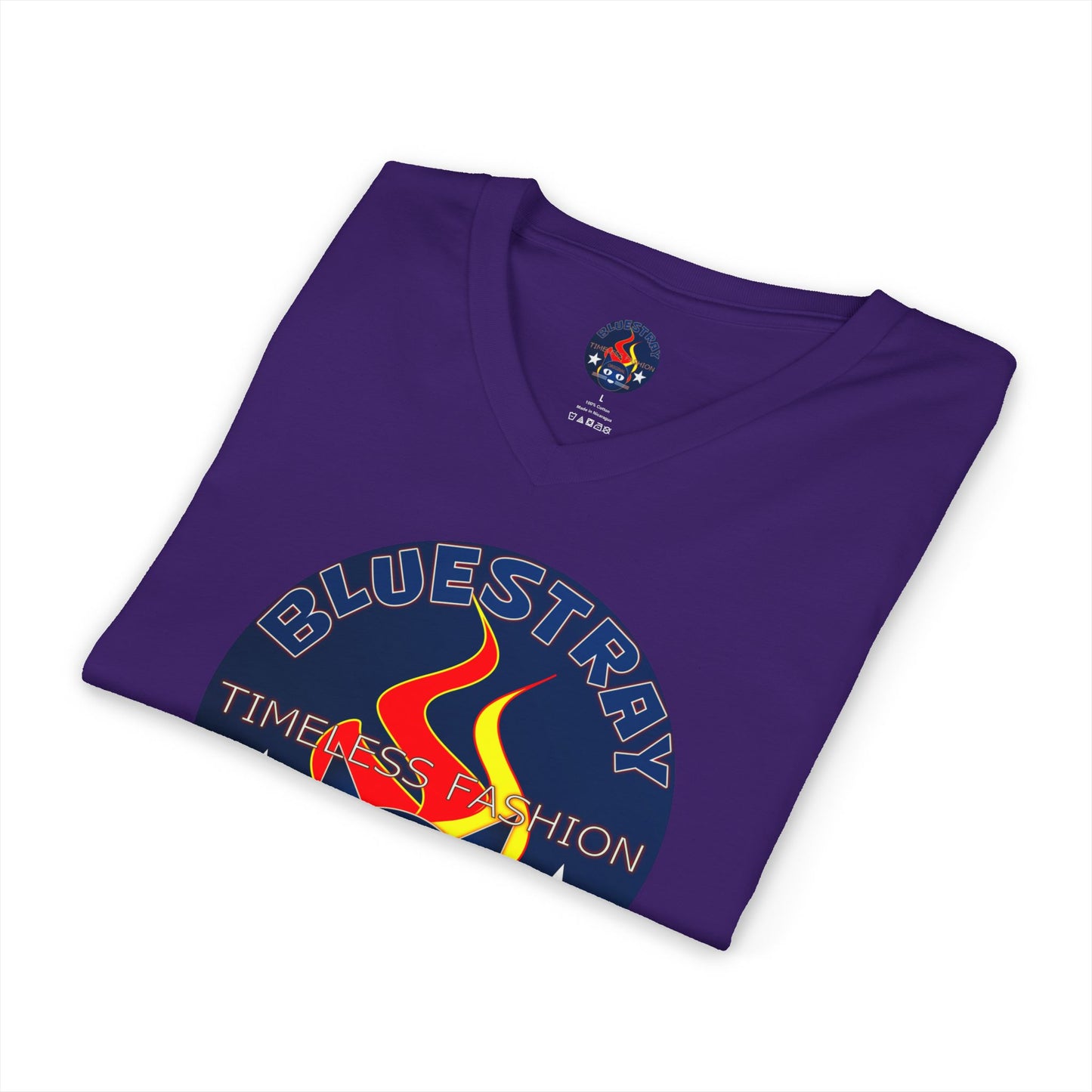Time Station Equestrian Bluestray Cat V-Neck Tee