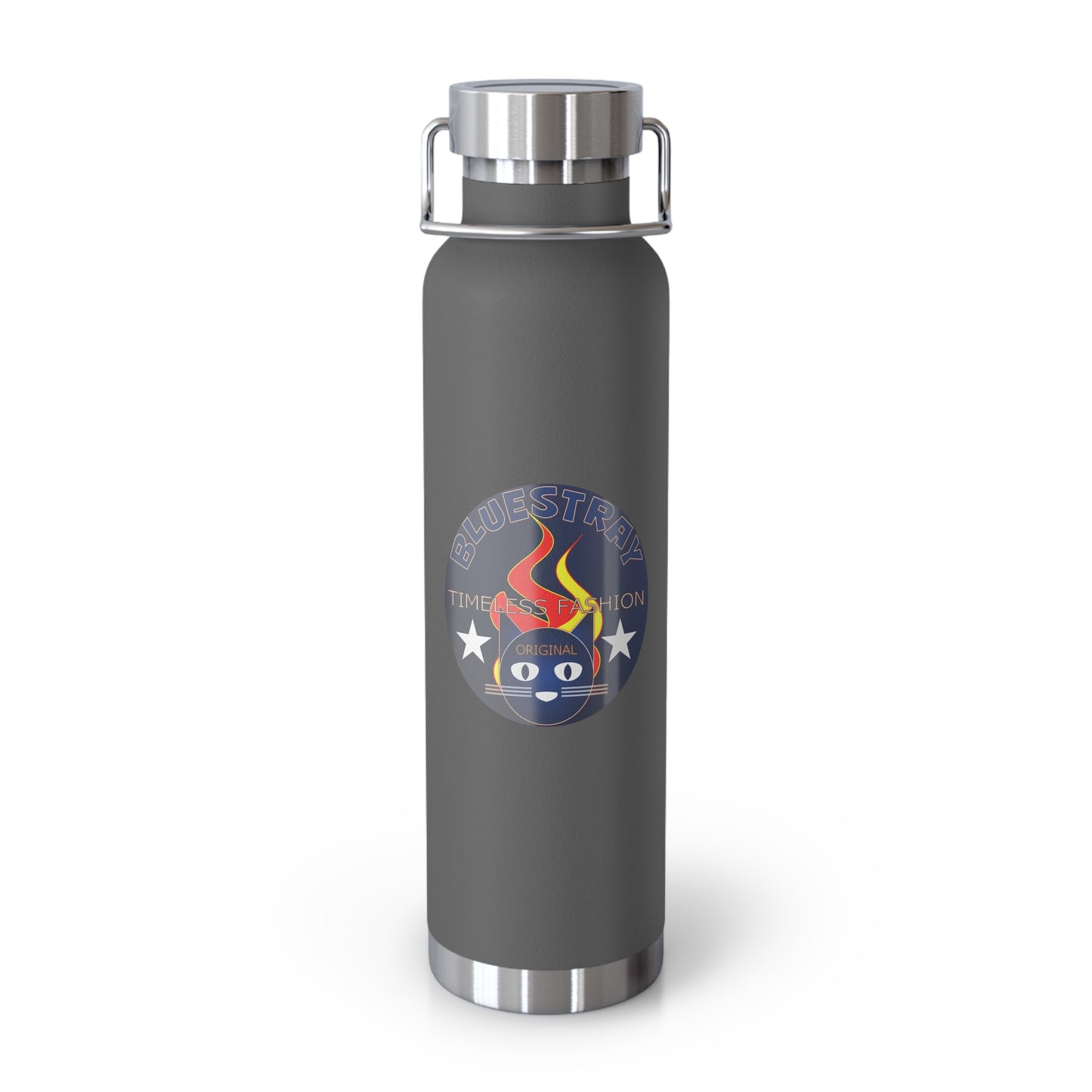 22oz Copper Bluestray Vacuum Bottle — Retro Campfire Logo Insulated Water Bottle