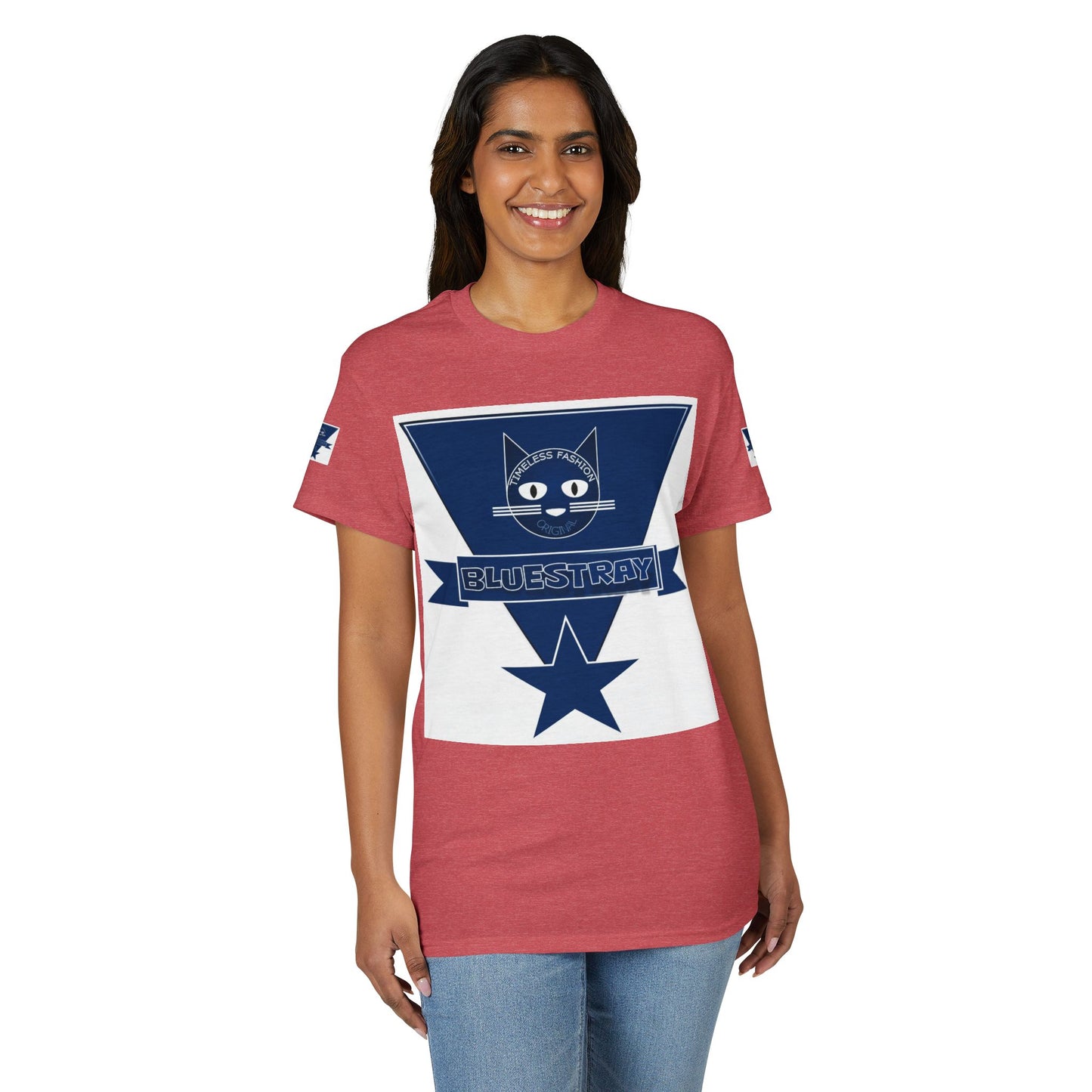 Bluestray Cat Graphic T-Shirt — Retro Star Logo Tee