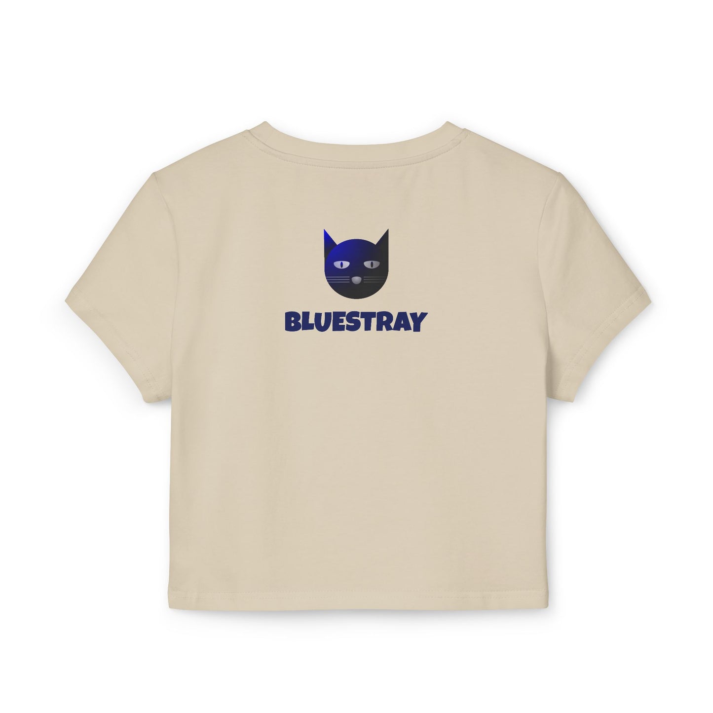 Women's Baby Tee — 'Bluestray' Cat Graphic Crop Top