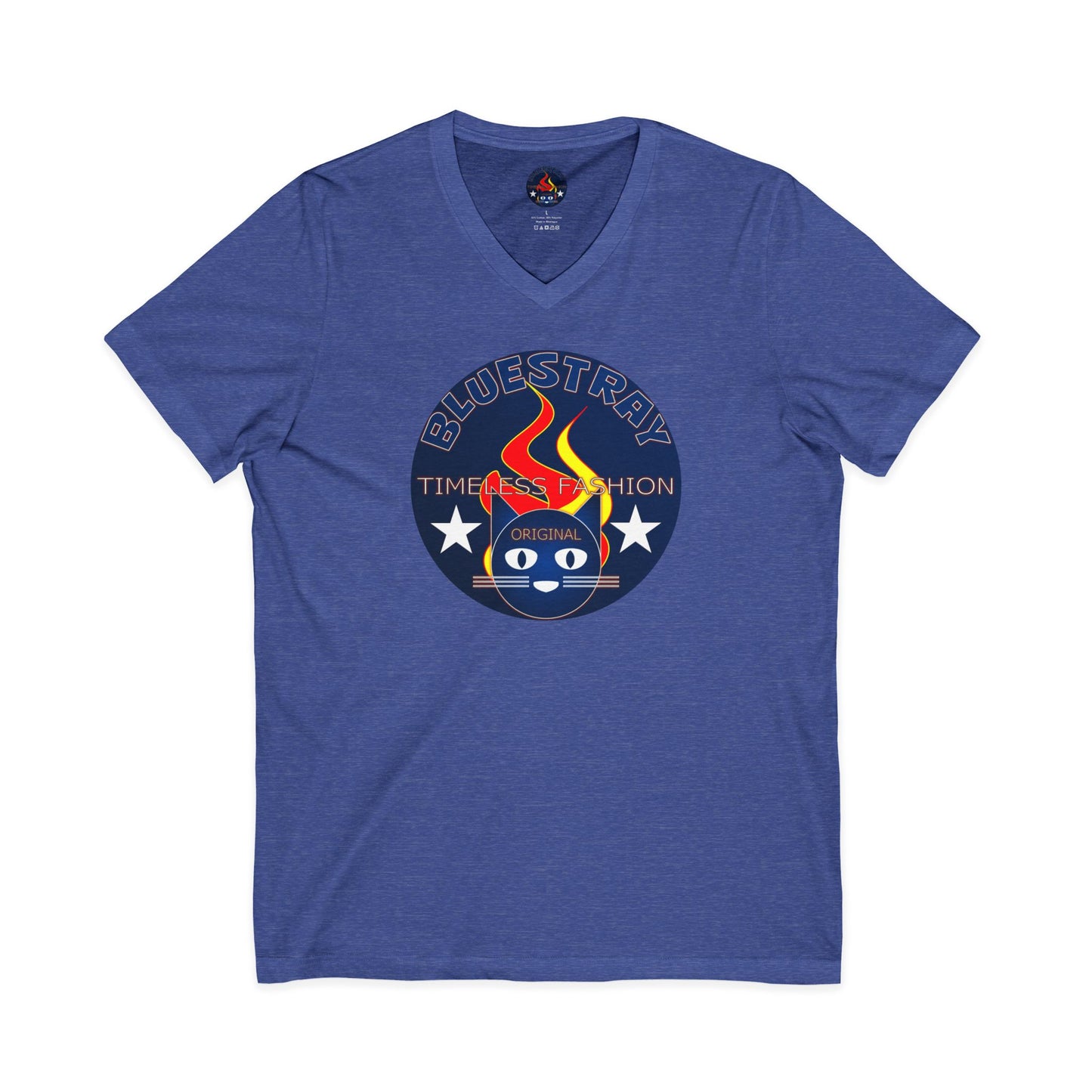 Time Station Equestrian Bluestray Cat V-Neck Tee