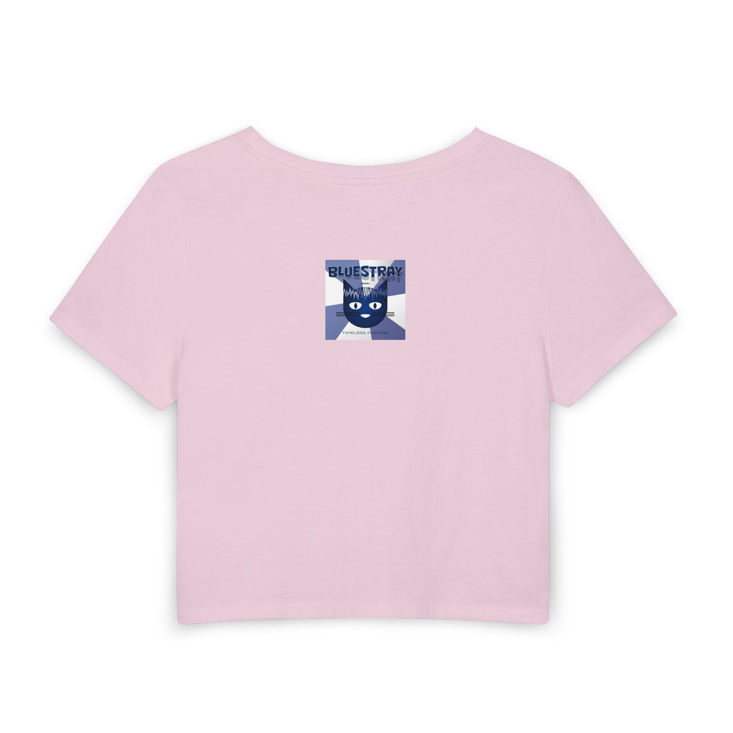Bluestray Cat Graphic Baby Tee — Retro Indie Band Style Women’s Crop Top