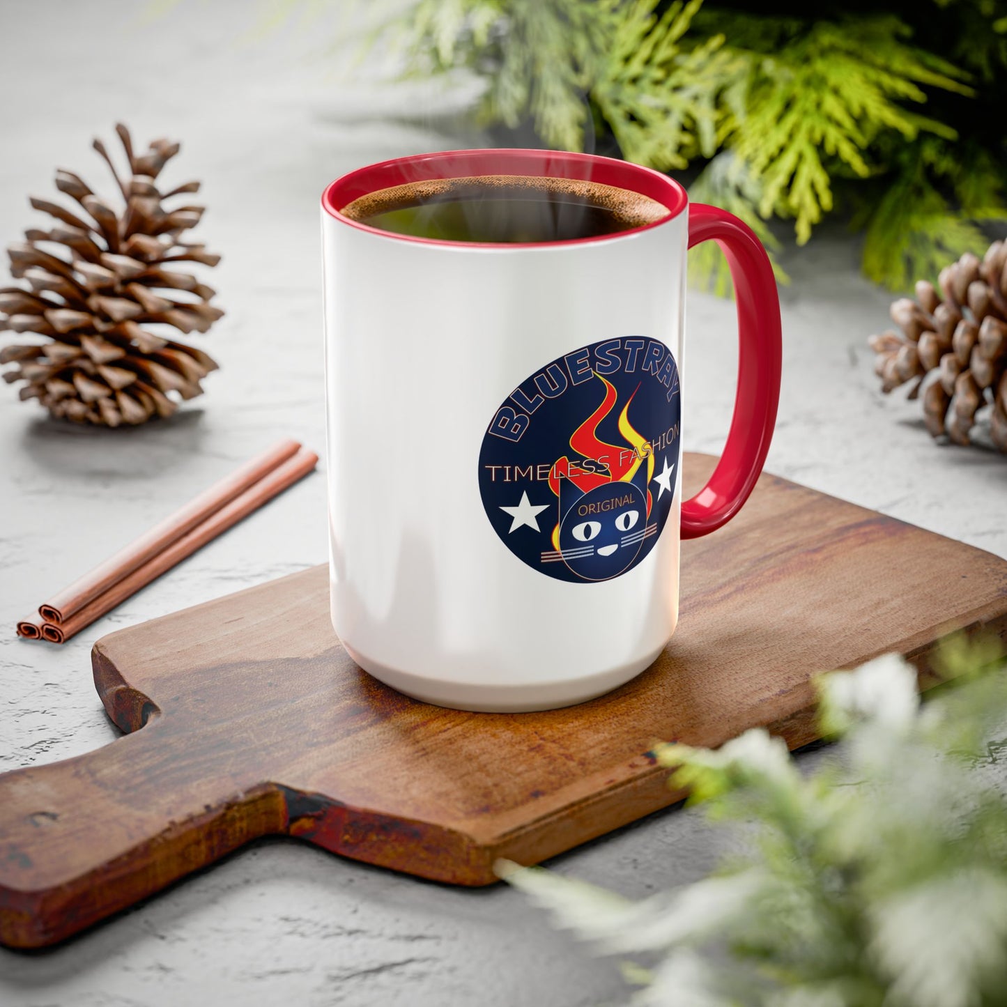 Bluestray Cat Logo Mug — Colorful 11oz/15oz Ceramic Coffee Cup