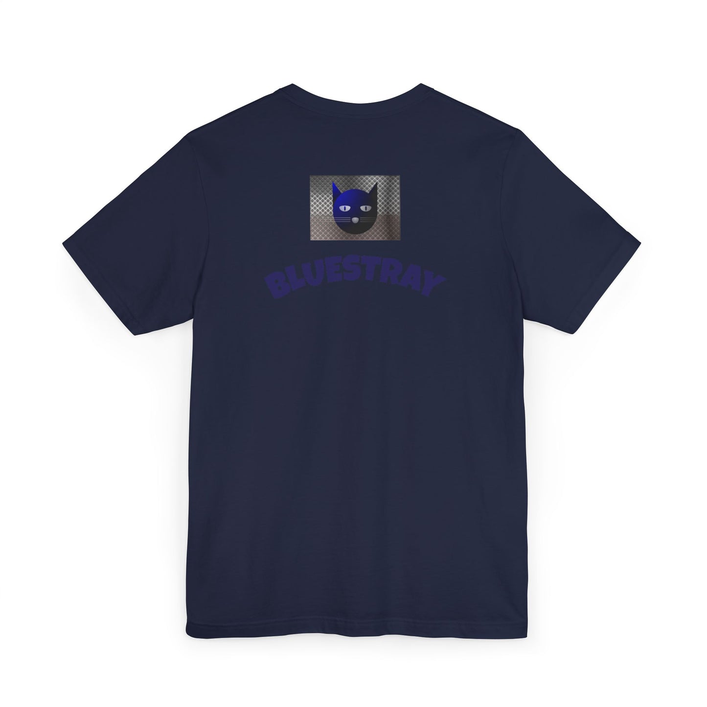 Bluestray Cat Graphic T-Shirt — Retro Blue Cat Logo Tee