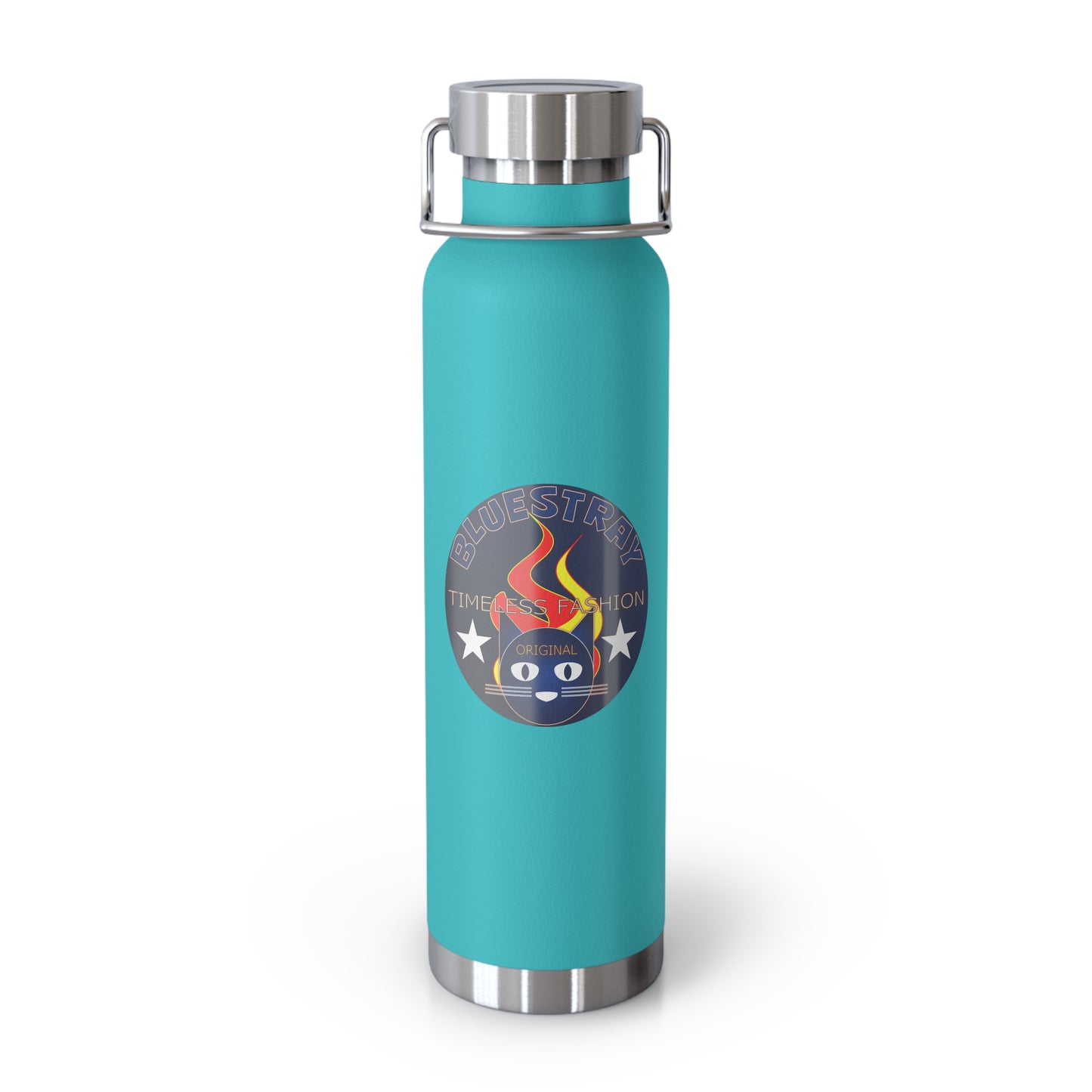 22oz Copper Bluestray Vacuum Bottle — Retro Campfire Logo Insulated Water Bottle