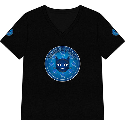 Bluestray Cat V-Neck Tee — Women's Graphic Cat Shirt