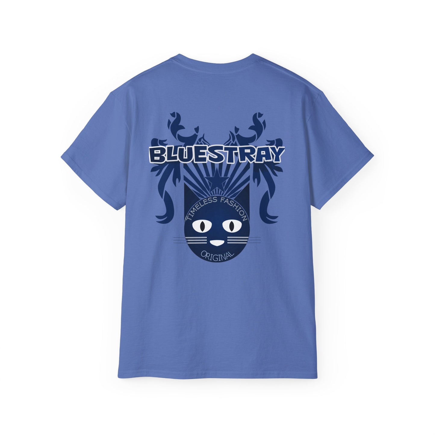 Bluestray Cat Graphic Tee — Retro Nautical Cat Design