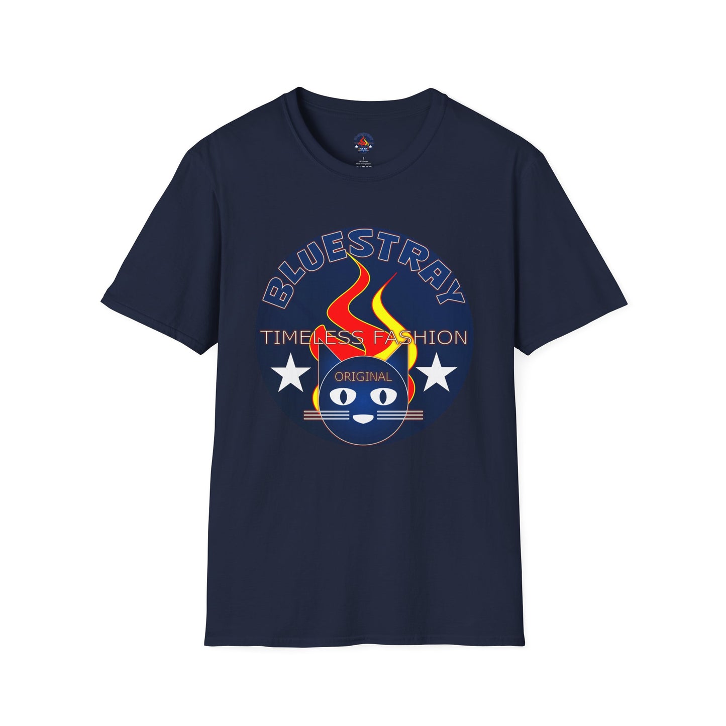 Bluestray 'Timeless Fashion' Graphic T-Shirt — Retro Flame Logo Tee