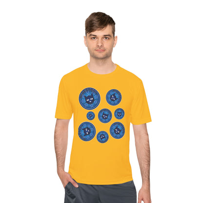 Blue Cat Galaxy Tee — "Bluestray" Graphic Moisture-Wicking Shirt