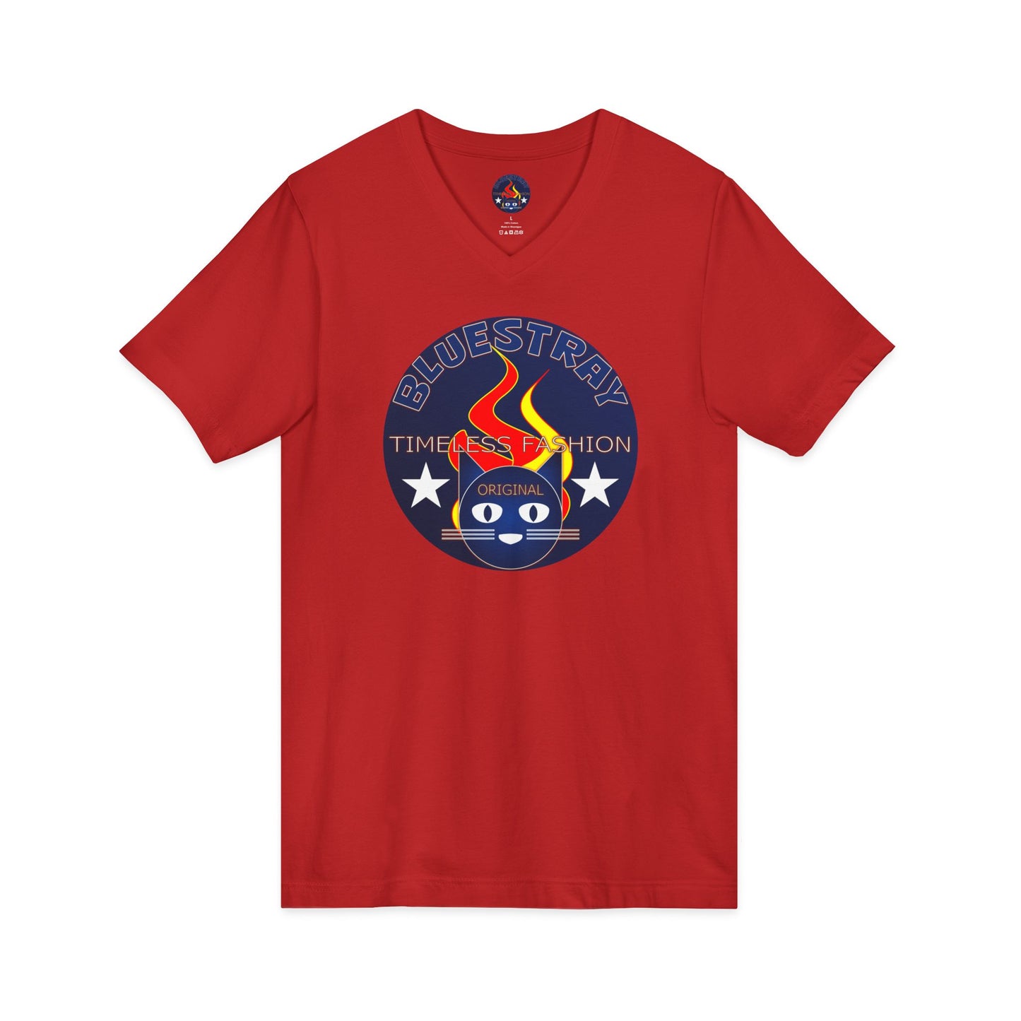 Time Station Equestrian Bluestray Cat V-Neck Tee