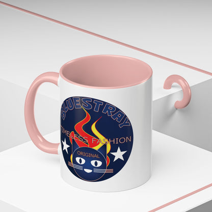 Bluestray Timeless Fashion Accent Coffee Mug — Retro Cat Logo 11/15oz