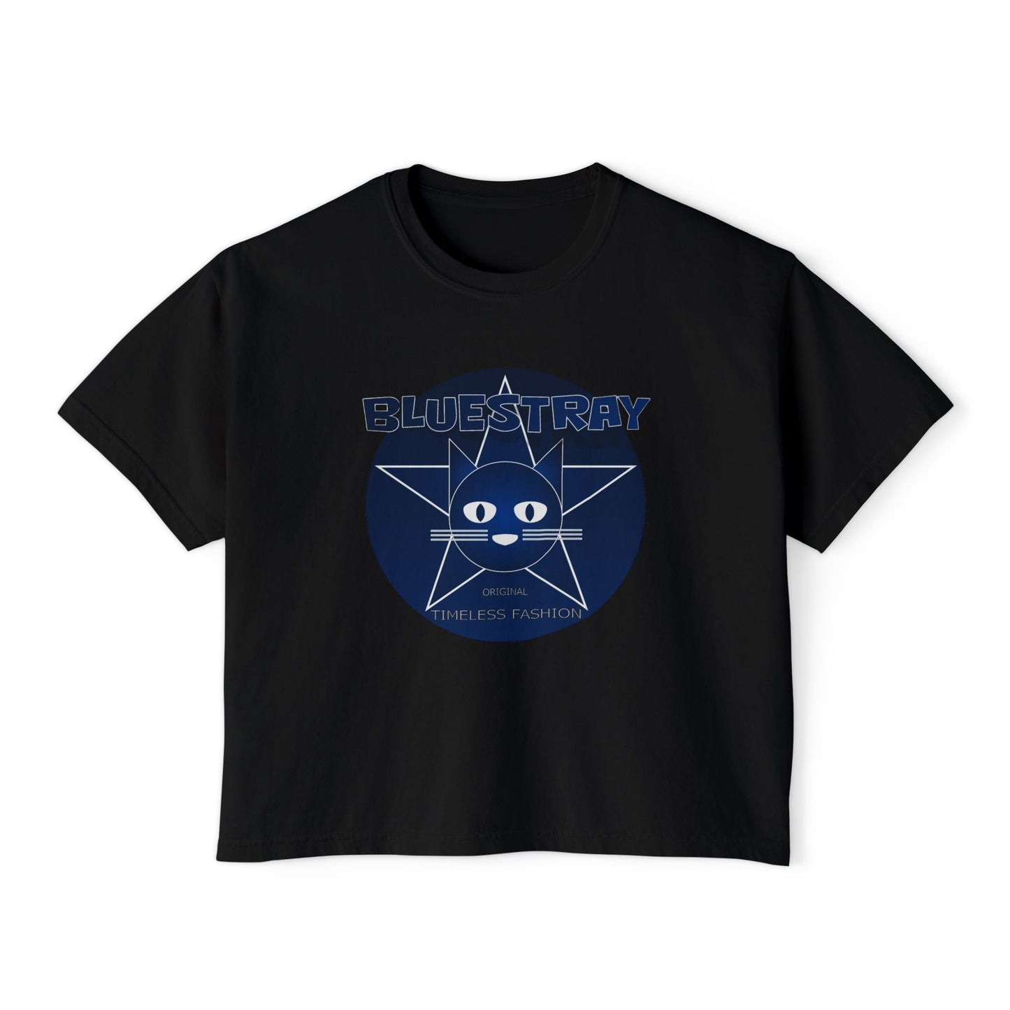 Bluestray Cat Graphic Tee — Women's Boxy Casual Top