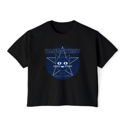 Bluestray Cat Graphic Tee — Women's Boxy Casual Top