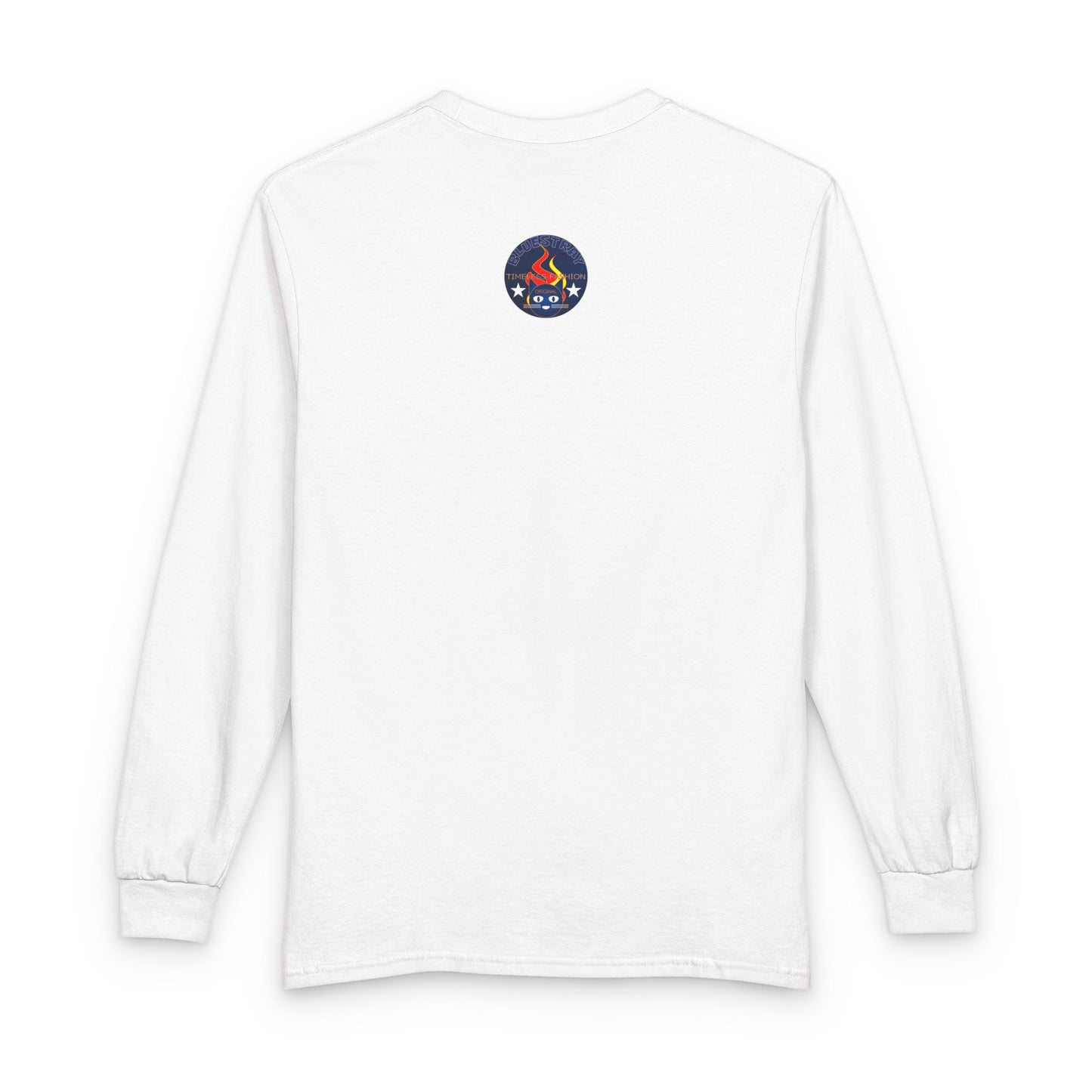 Equestrian Bluestray Time & Fashion Long Sleeve Tee — Flame Horse Logo