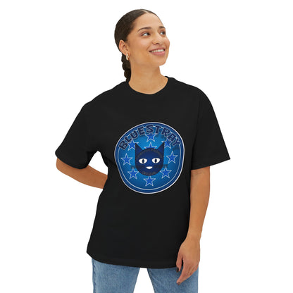 Blue Cat Stars Tee — "Bluestray" Graphic T-Shirt