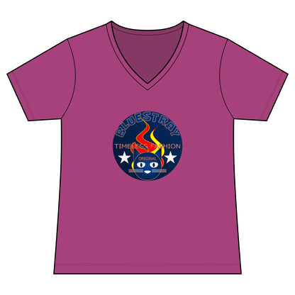 Vintage Campfire Badge Bluestray V-Neck Tee