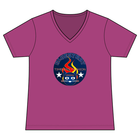 Vintage Campfire Badge Bluestray V-Neck Tee