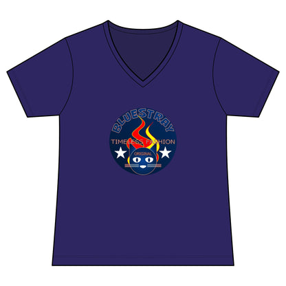 Vintage Campfire Badge Bluestray V-Neck Tee