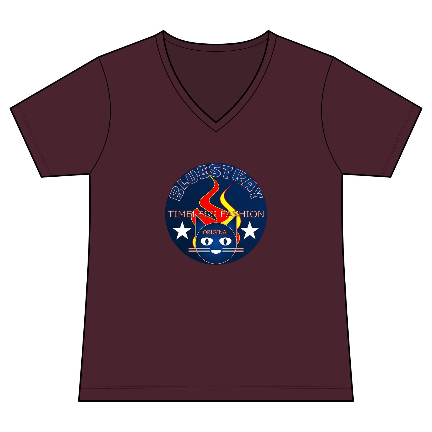 Vintage Campfire Badge Bluestray V-Neck Tee