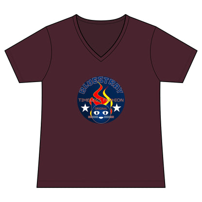 Vintage Campfire Badge Bluestray V-Neck Tee
