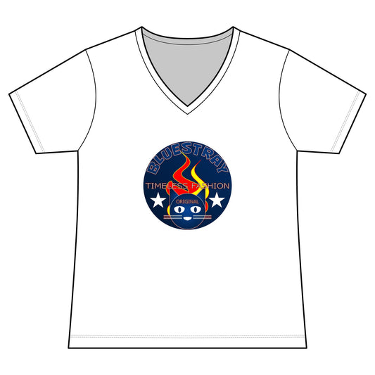 Vintage Campfire Badge Bluestray V-Neck Tee