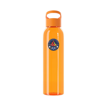 Bluestray Logo Water Bottle — Clear Reusable Bottle with Star & Flame Emblem