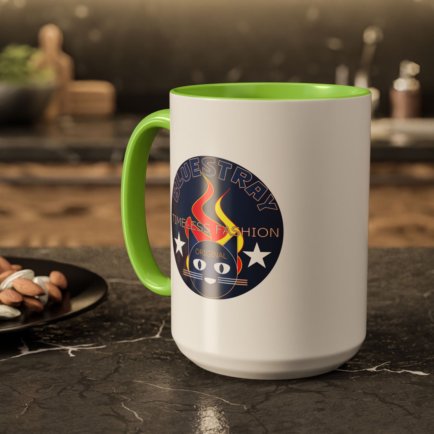 Bluestray Cat Logo Mug — Colorful 11oz/15oz Ceramic Coffee Cup