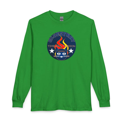 Equestrian Bluestray Time & Fashion Long Sleeve Tee — Flame Horse Logo