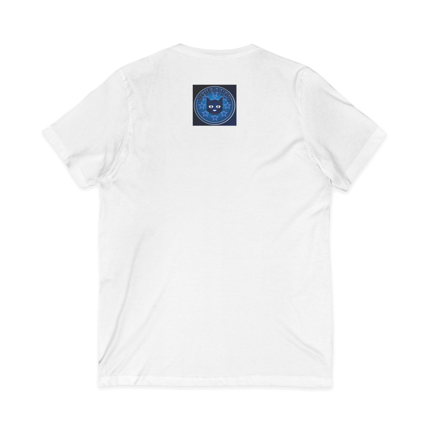 Bluestray Cat V-Neck Tee — Retro Night Sky Cat Graphic Shirt
