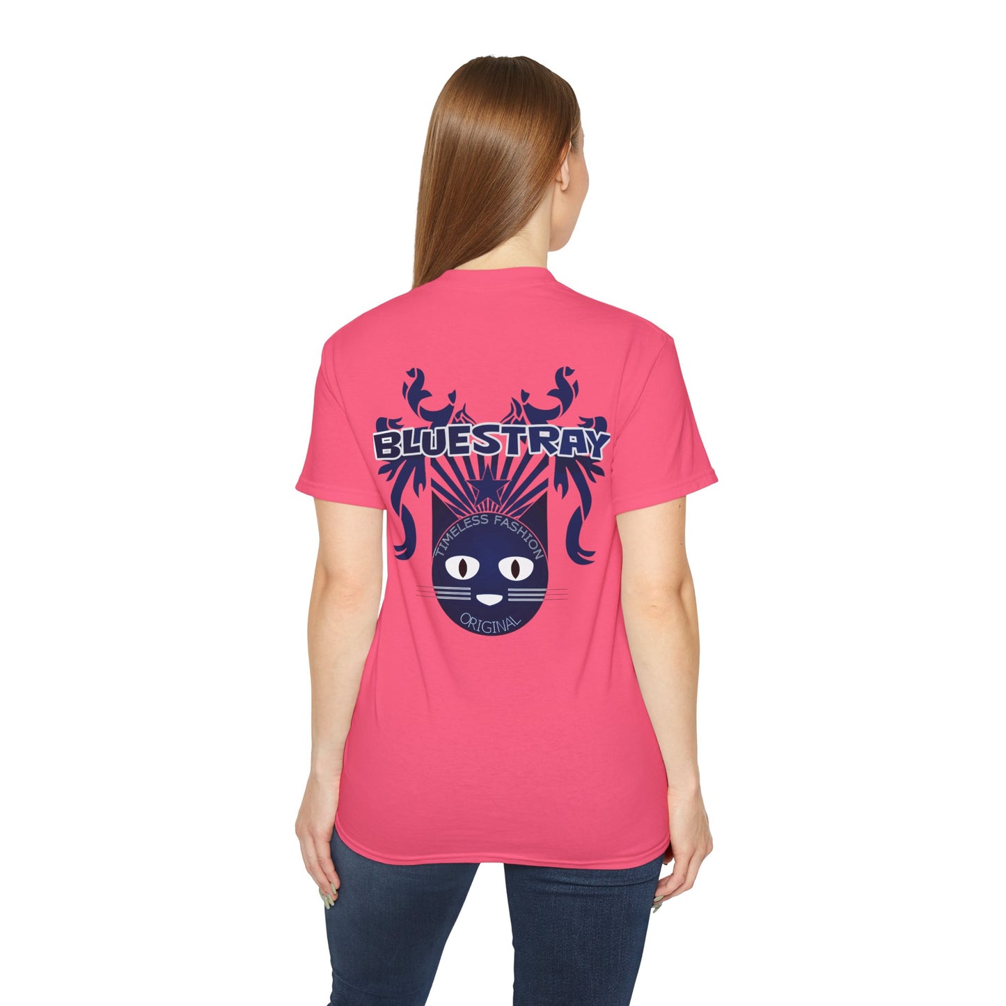 Bluestray Cat Graphic Tee — Retro Nautical Cat Design