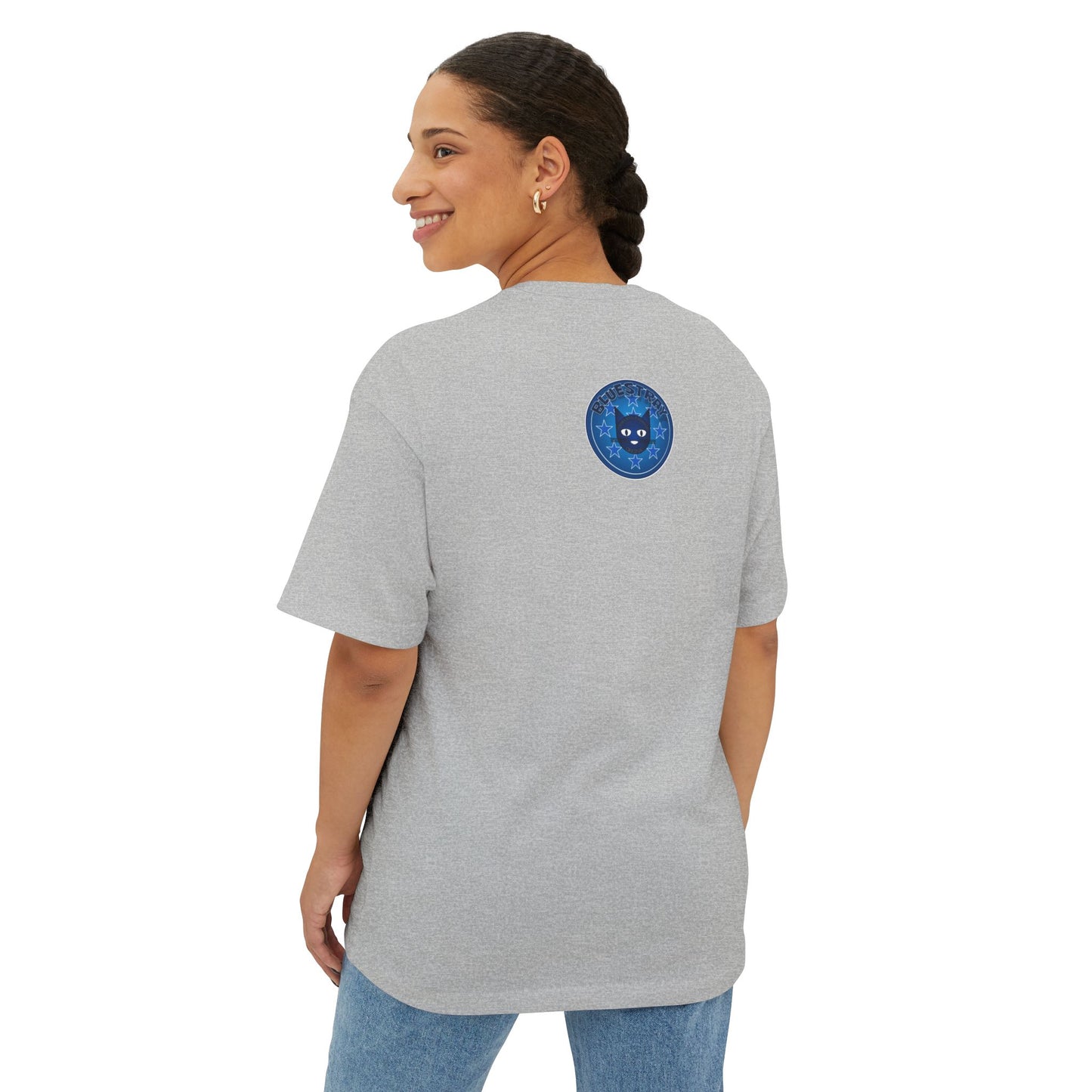 Blue Cat Stars Tee — "Bluestray" Graphic T-Shirt